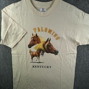 VTG Palomino 2002 Kentucky T Shirt Graphic Horse Print Large Global Impressions